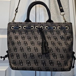 Dooney & Bourke Signature Logo Handbag with Crossbody Strap EUC